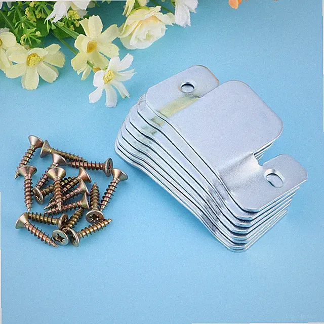 8 Pcs Metal Sofa Interlock Connector Brackets with 16 Pcs Furniture Screws