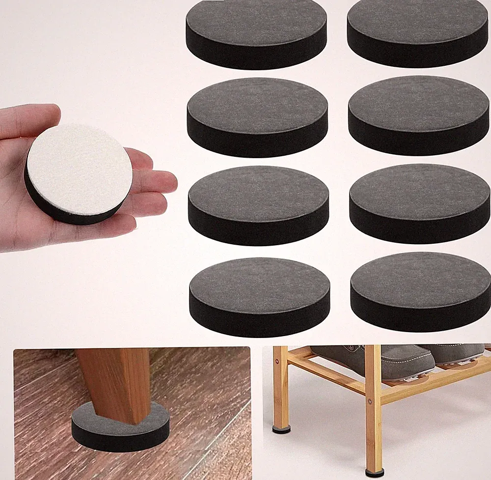 8 Pcs Self Adhesive Furniture Risers Non Slip Round Table Bed Couch Chair Sof...