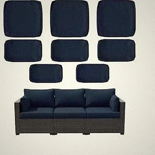 8-Piece 25.6 in. Outdoor Replacement Lounge Cushion Covers Terra Red