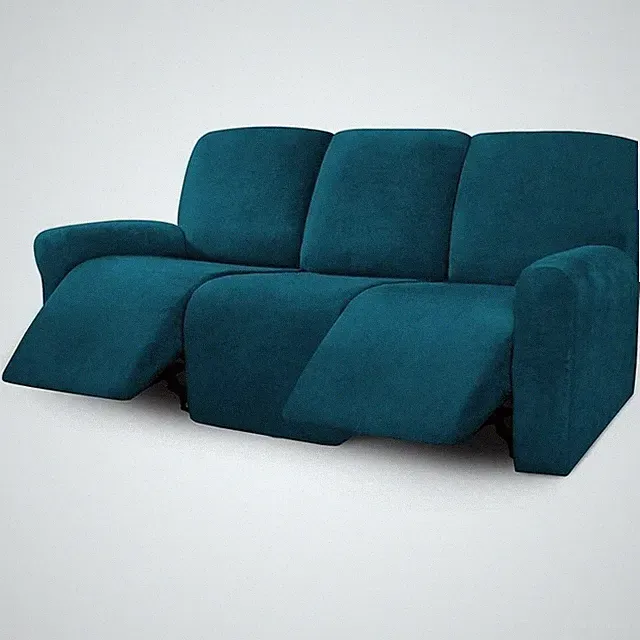 8 Piece Non Slip Reclining Sofa Cover Velvet Easy Install Machine Washable New