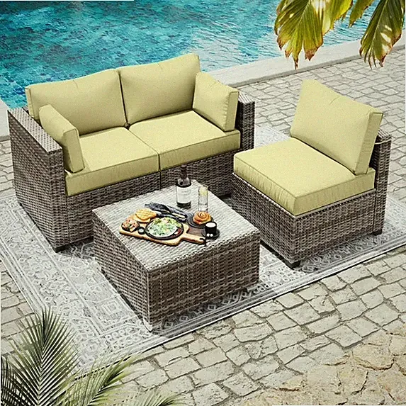 8‐Piece Outdoor Cushion Covers Only – Replacement Covers for 3‐Seat Sectional