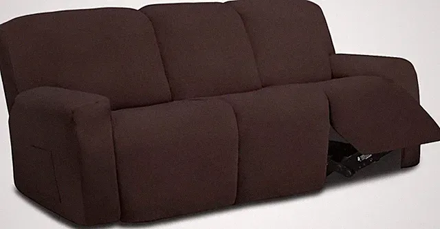 8 Pieces Microfiber Stretch Sectional Recliner Sofa Slipcover Soft Fitted Fleece