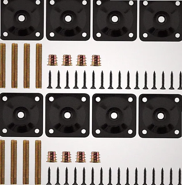 8 Sets Leg Mounting Plates Kit, M8 Thread Furniture Sofa Legs Attachment Plates