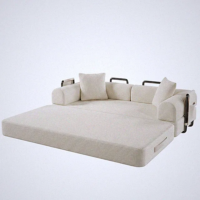 80" Convertible Sofa Bed, No Assembly Pop-up Seat Boneless Couch Sofa in Box New