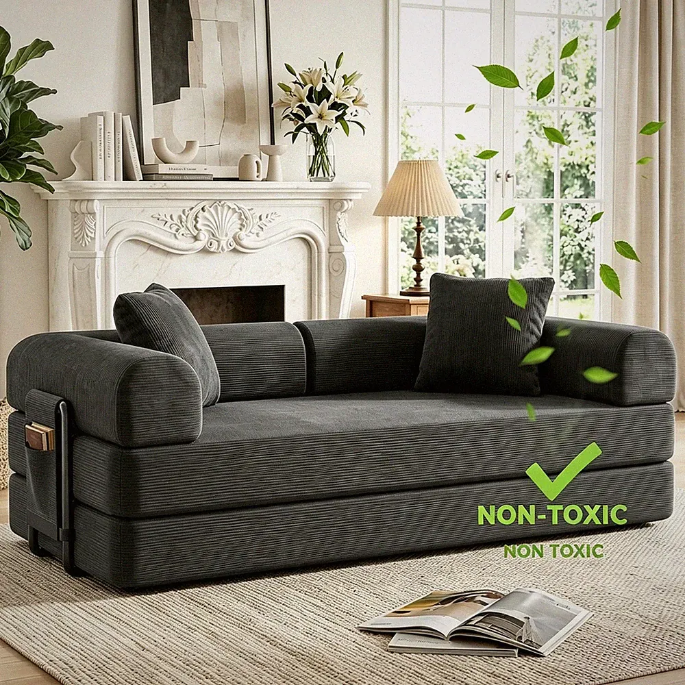 80" King Size Convertible Sofa Bed No Assembly Modern Boneless Couch Sofa in Box