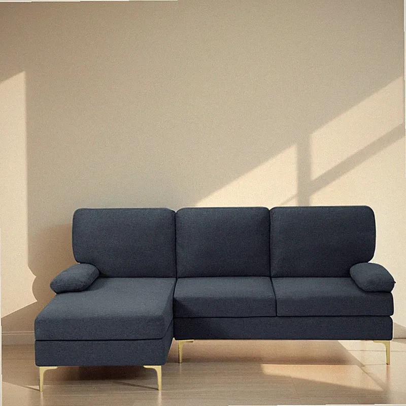 80'' Modern 3 Seaters Left Hand Sofa Facing Sectional Chaise Upholstered Couch