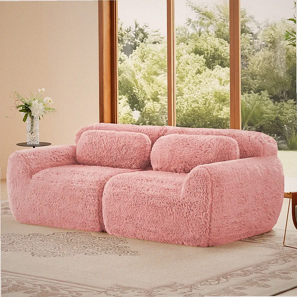 80"Modern Modular Sectional Sofa Couches with Throw Pillows No Assembly Required
