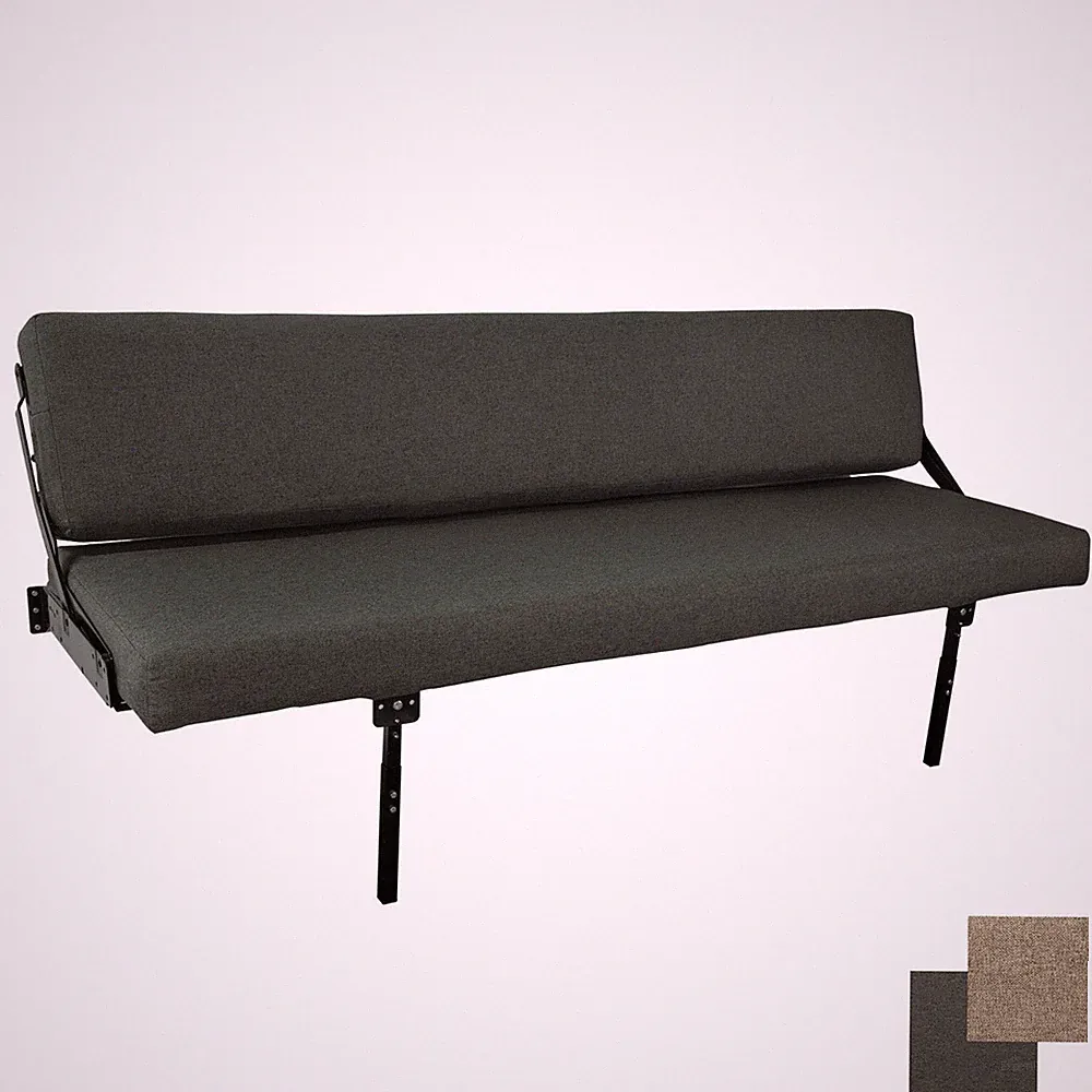 80" RV Wall Mount Fold Up Drop Down Sofa Gaucho Bed with Adjustable Legs Cloth