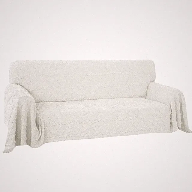 80X133 inches Sofa Cover, Jacquard Velvet Oversized Couch Slipcover for 3 Cus...