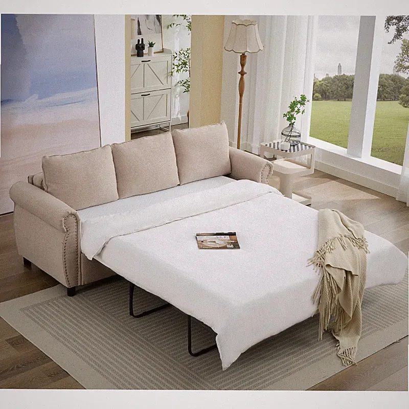 81.5" 2-in-1 Convertible Queen Sleeper Couch Bed,Modern 3 Seat Pull Out Sofa Bed