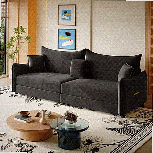81.9" King Pull Out Sofa Bed,3-in-1 Convertible Sofa Bed w/3 Pillows & Golden Ac