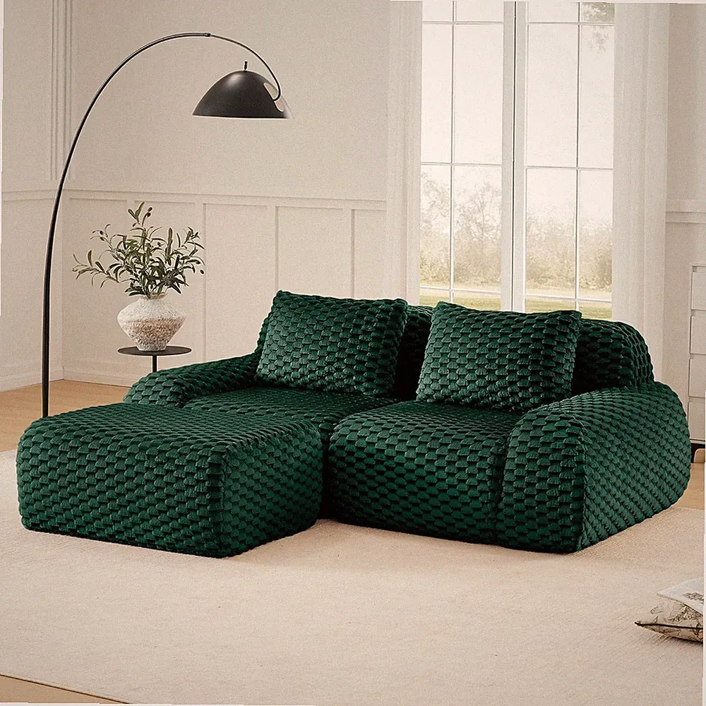 81.9" Loveseat Boneless Couches for Small Living Room, Flexible Modular Sectiona