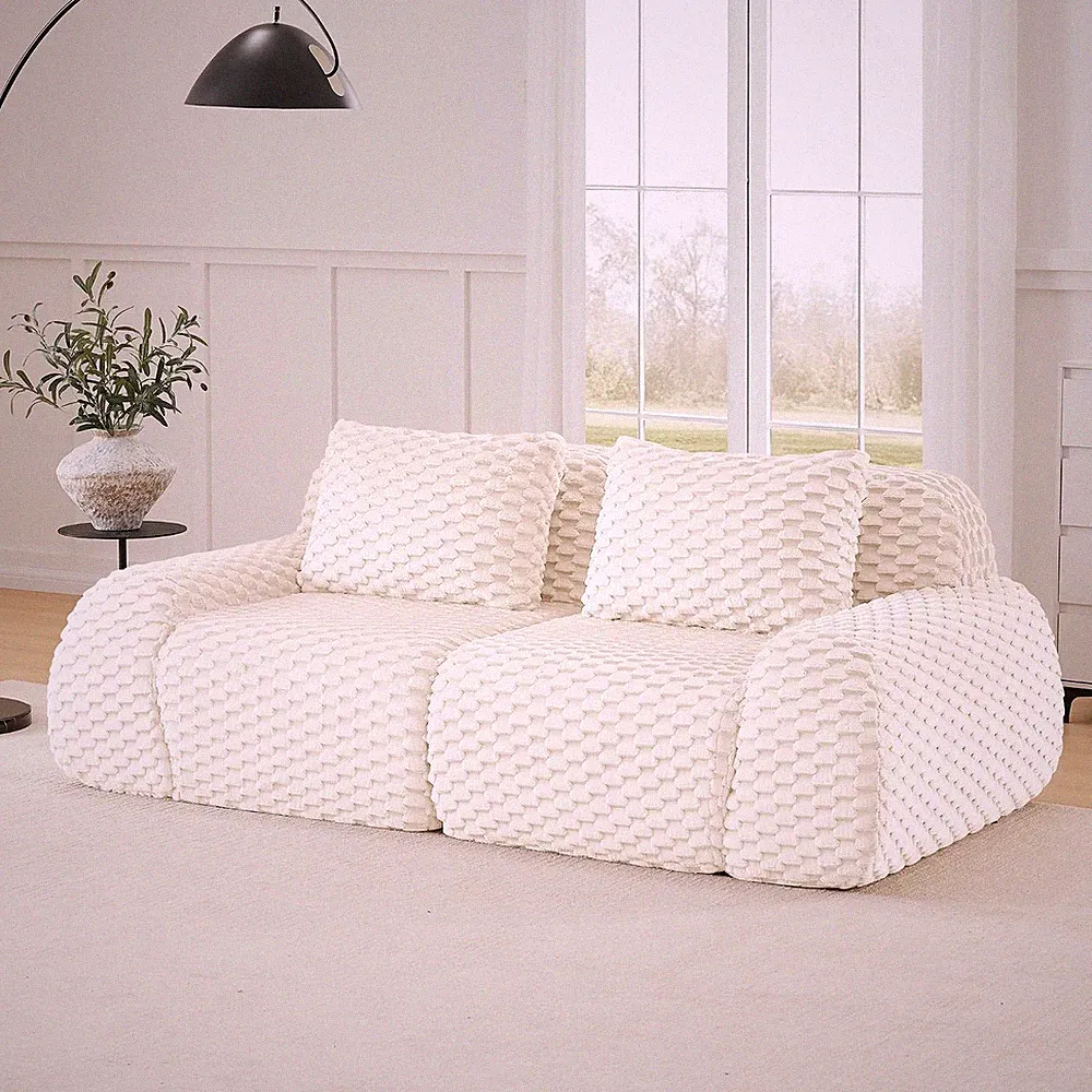 81.9" Loveseat Boneless Couches for Small Living Room, Minimalist Modular Sectio