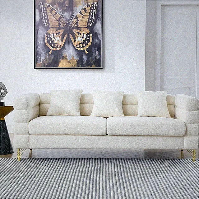81 Inch Oversized 3 Seater Sectional Sofa, Living Room Comfort Fabric Sectional
