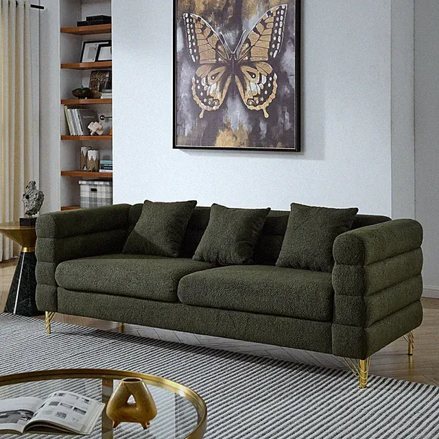 81Inch Oversized 3 Seater Sectional Sofa, Living Room Comfort Fabric Sectional S