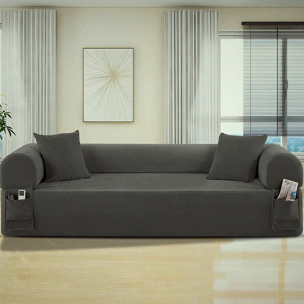 82" Boneless Couch for Living Room, No-Assembly Sofa in a Box, Corduroy