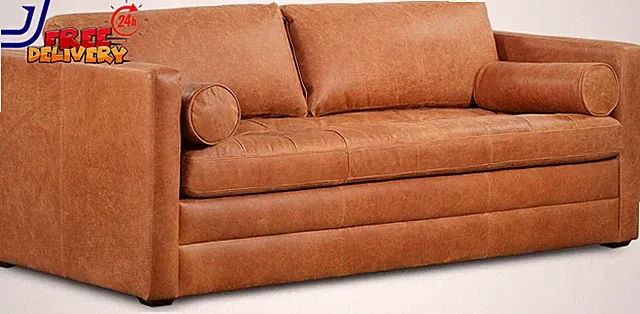 82" Leather Pull Out Sleeper Sofa Multi‑Functional Sofa Bed for Living Rooms NEW