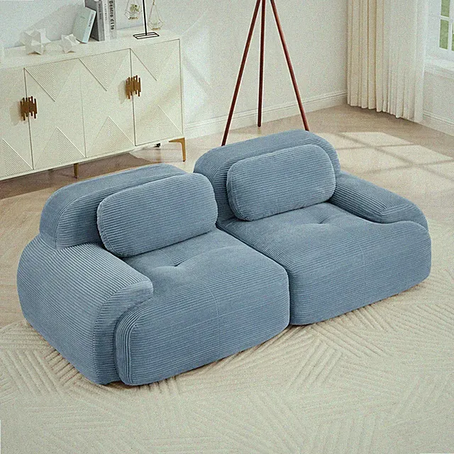 82'' loveseat sofa in luxuryCorduroy Fabric modular for free combo separation cu