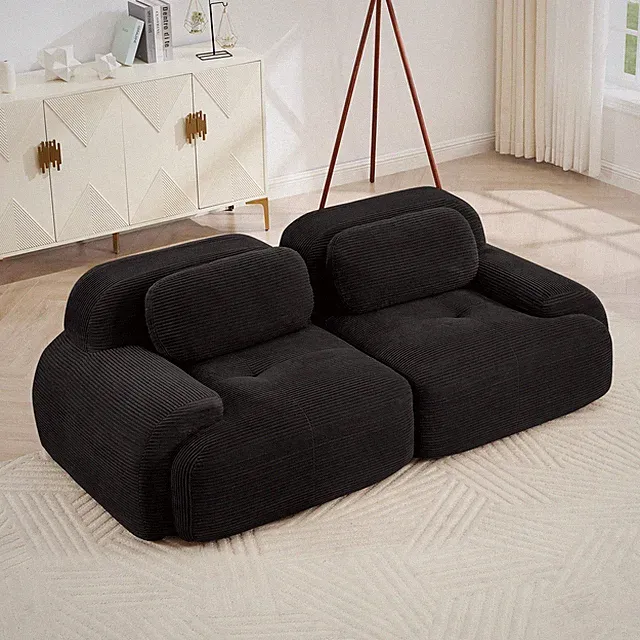82'' loveseat sofa in luxuryCorduroy Fabric modular for free combo separation cu