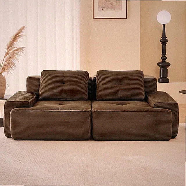 82" Modern L-Shaped Modular Sectional Sofa for Living Room, Corduroy Fabric, 2