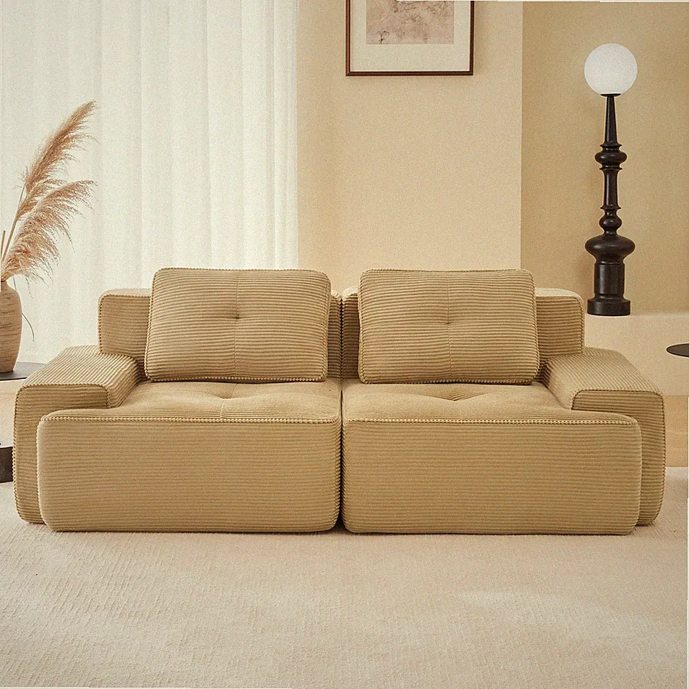82" Modern L-Shaped Modular Sectional Sofa for Living Room,Corduroy Fabric,2-Sea