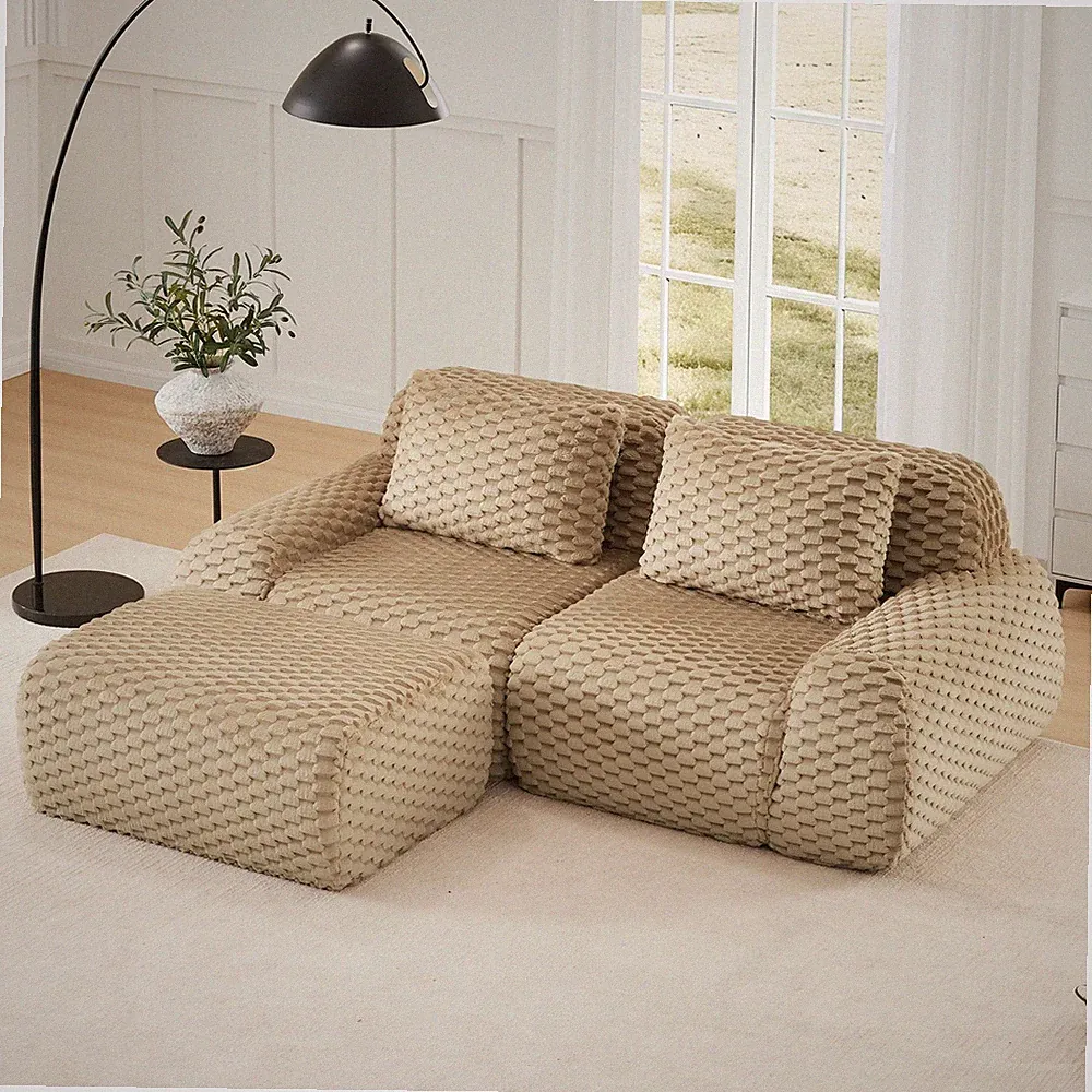82" Modern L-Shaped Modular Sectional Sofa for Living Room,Flannelette Fabric