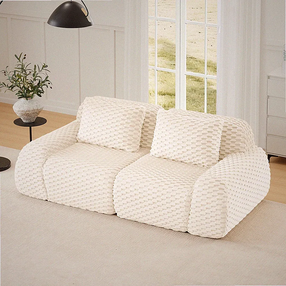 82" Modern L-Shaped Modular Sectional Sofa for Living Room,Flannelette Fabric