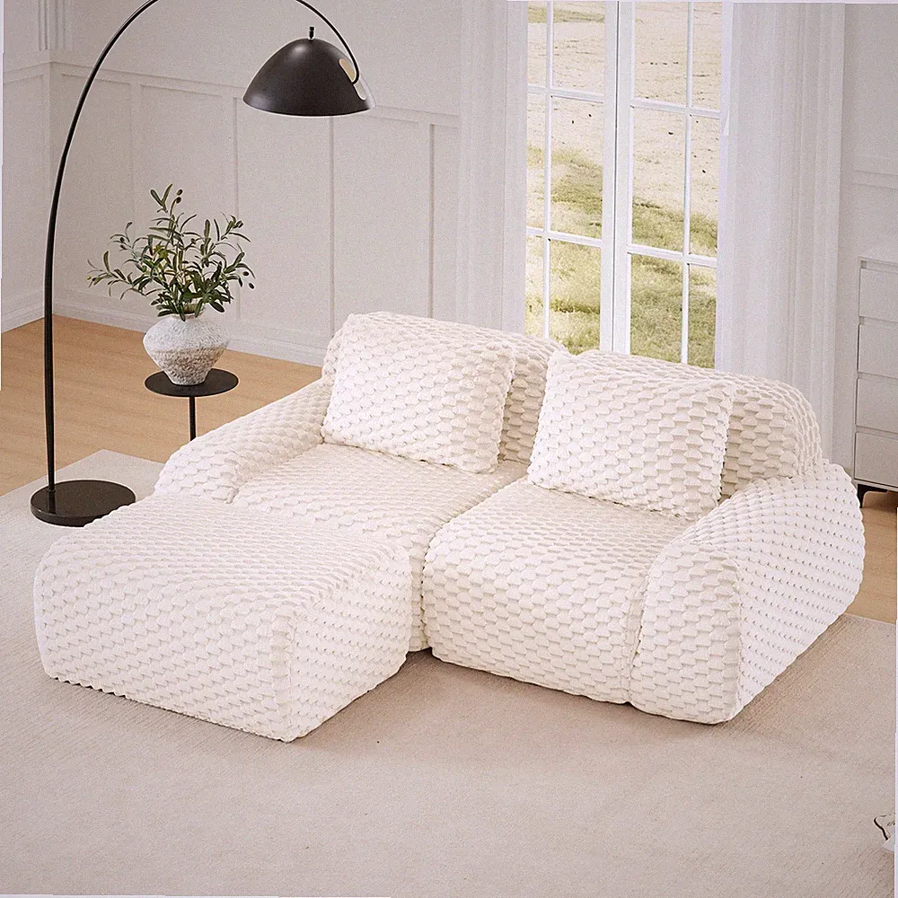 82" Modern L-Shaped Modular Sectional Sofa for Living Room,Flannelette Fabric,Ov