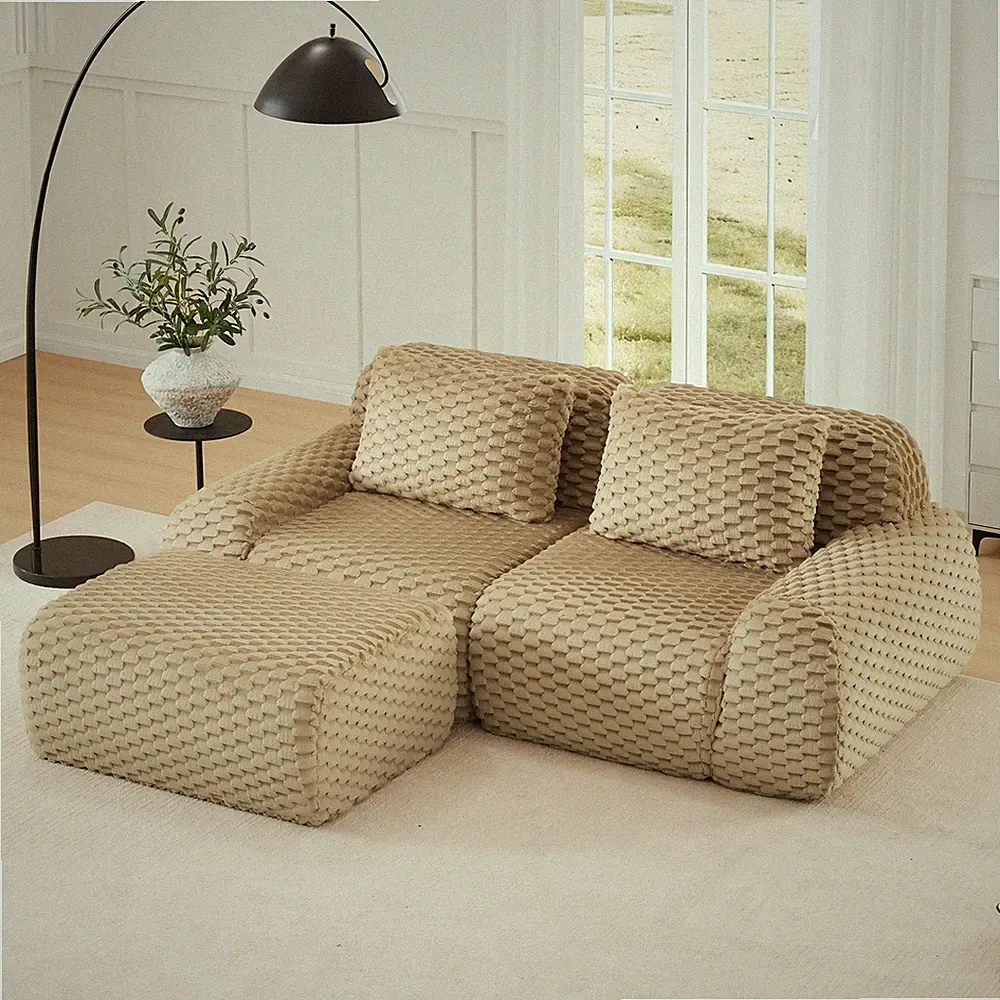82" Modern L-Shaped Modular Sectional Sofa for Living Room,Flannelette Fabric,Ov