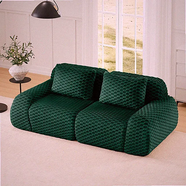 82" Modern Modular Sectional Sofa for Living Room,Flannelette Fabric,highly text