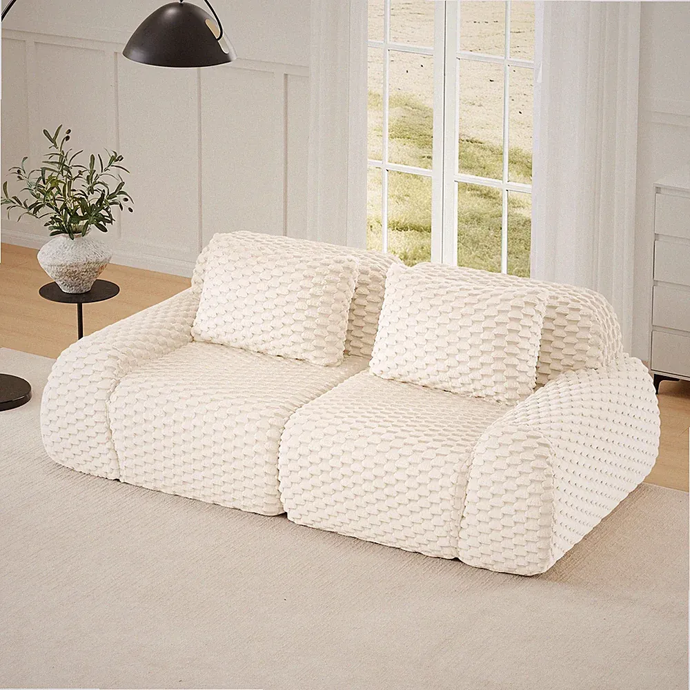 82" Modern Modular Sectional Sofa for Living Room,Flannelette Fabric,highly text