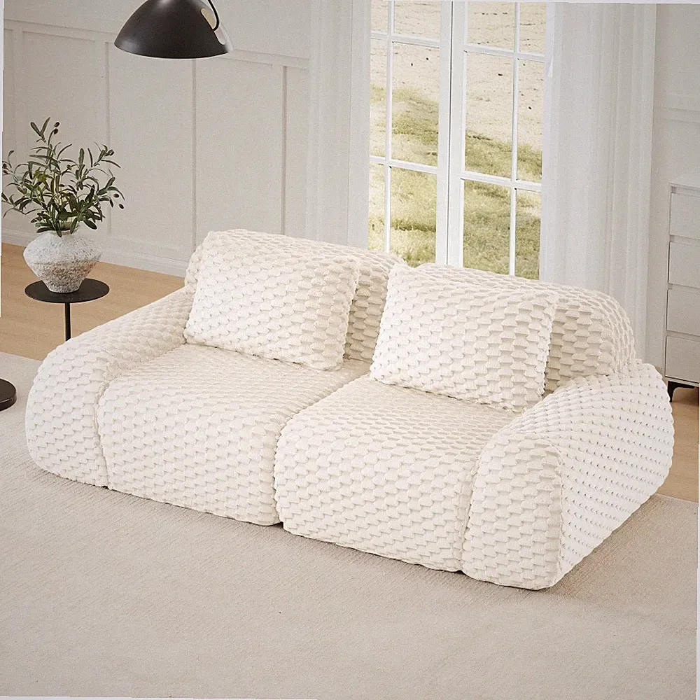 82" Modular Sectional Sofa for Living Room, Flannelette, Deep Seat, No Assembly