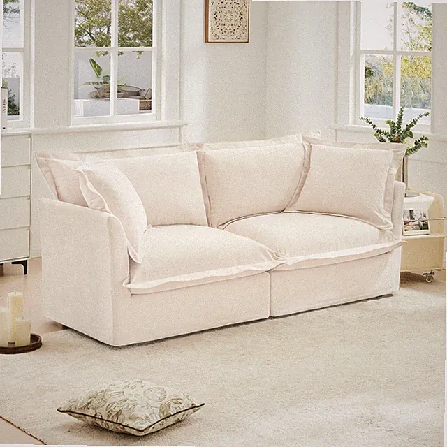 83.4in Modern Loveseat Sofa 2-Seater Chenille Upholstered Sofa Living Room Sofa