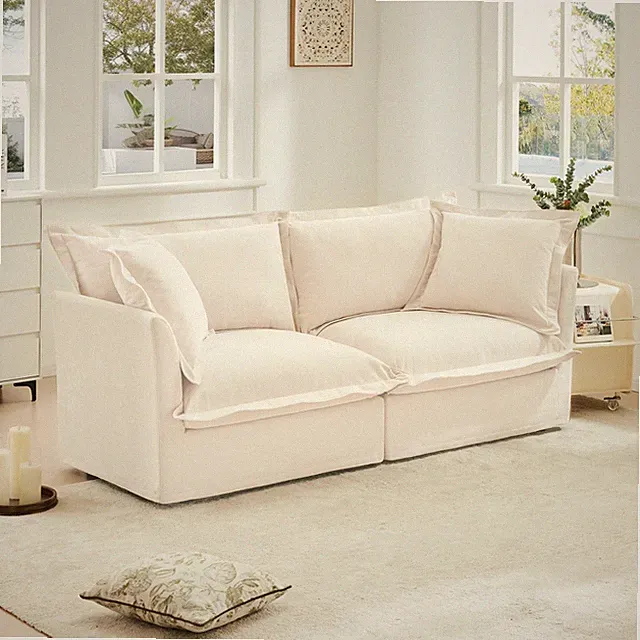 83.4in Modern Loveseat Sofa 2-Seater Chenille Upholstered Sofa Living Room Sofa