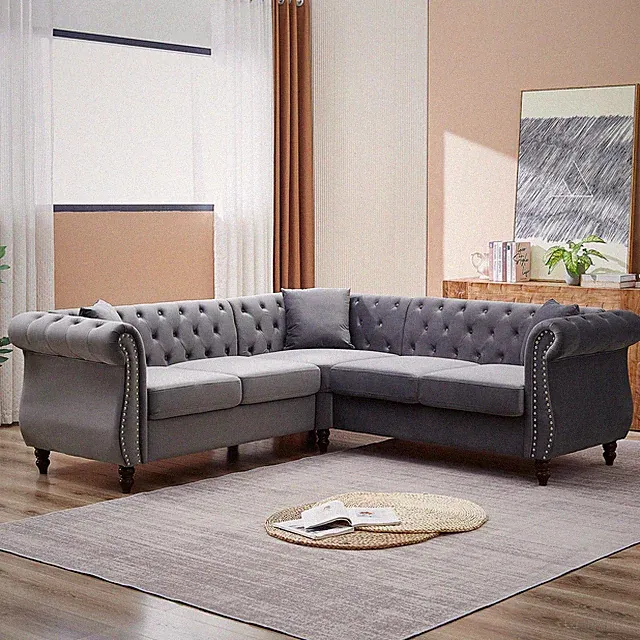 83.5-Inch Oversized Corner Sofa, L-Shaped Sectional Couch, 5-Seater Corner S
