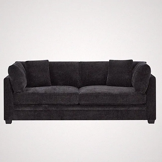 83.50" Modern Flared Arms Sofa(Black)