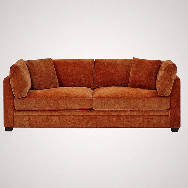 83.50" Modern Flared Arms Sofa(Caramel)