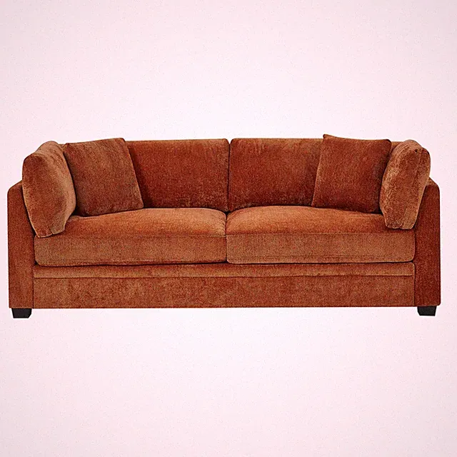 83.50" Modern Flared Arms Sofa(Caramel)