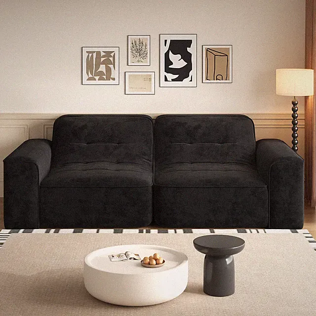 83.6" Modular Sectional 3-Seater Sofa with Tufted Design,Modern Sparkling Chen