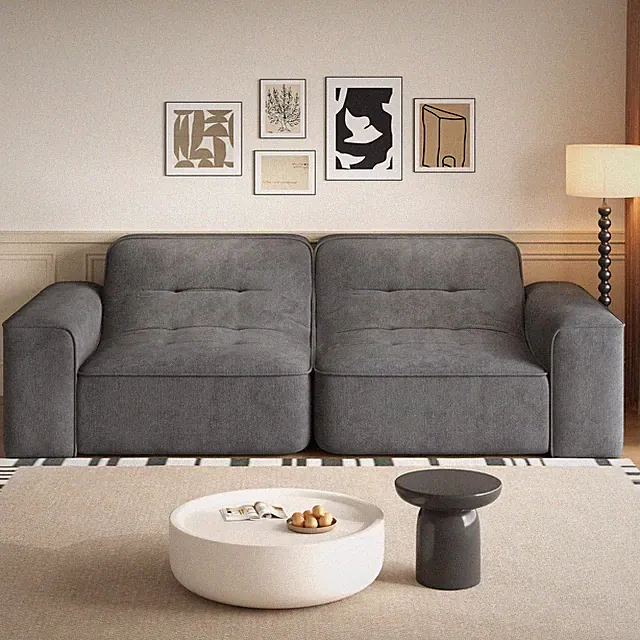 83.6" Modular Sectional 3-Seater Sofa with Tufted Design,Modern Sparkling Chenil