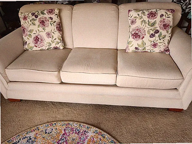 83" cream color sofa- excellent condition