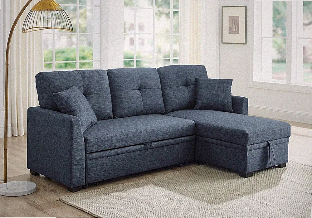 83-Inch Pull Out Sleeper Couch Bed, L-Shaped Corner Reversible Sleeper Sectional