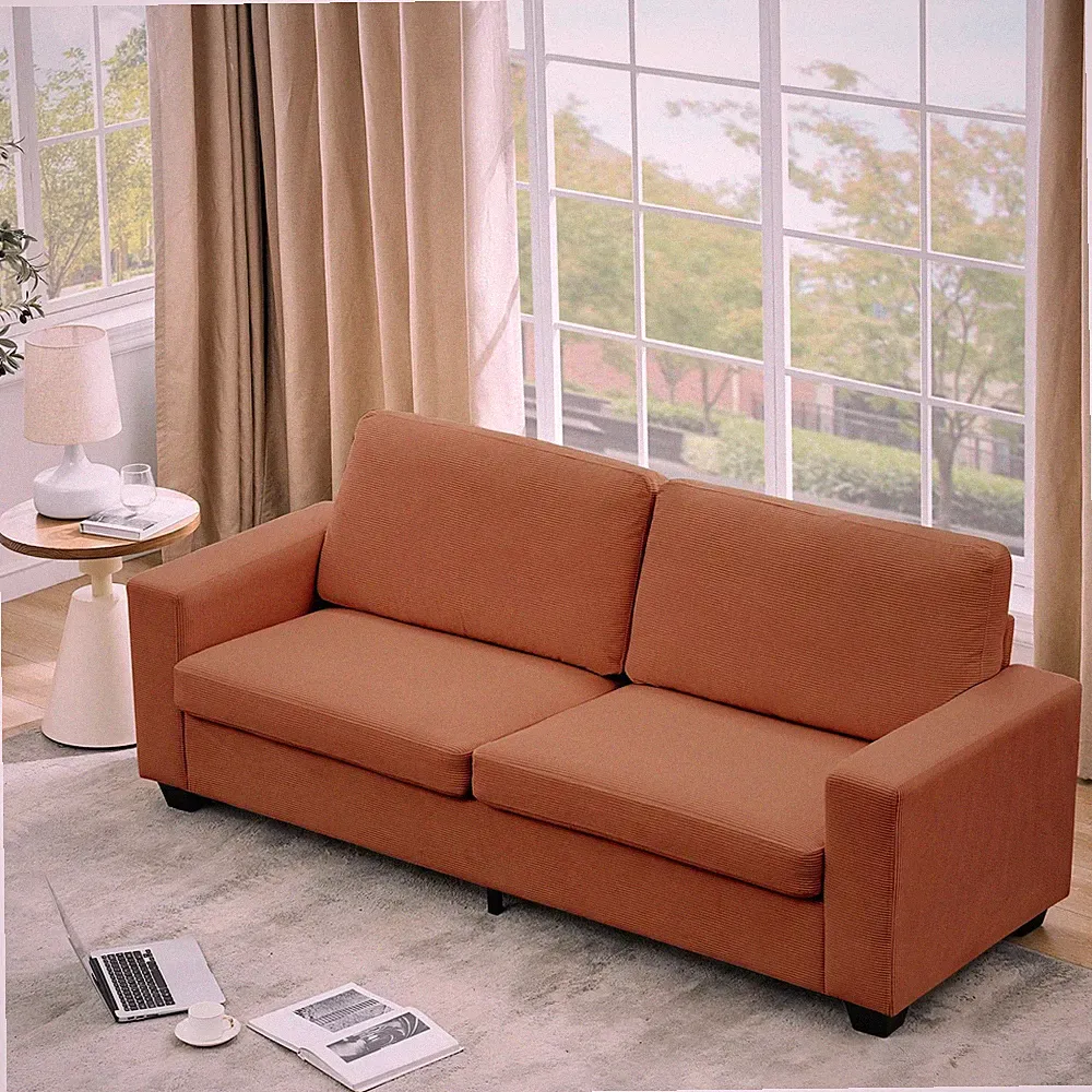 83'' Sofa Modern Loveseat Sofa Corduroy Couches Removable Cover for Living Room