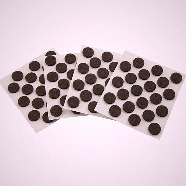 84 Pack Brown Furniture Floor Protector Felt Pads 3/8 Inch Round Heavy Duty