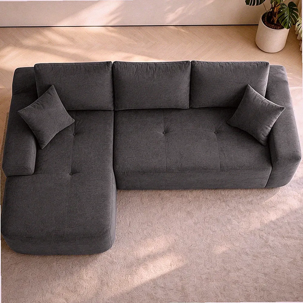 85" Cloud Sectional Couch w/L-Shape Chaise,Modern Modular Sofa w/Deep Seat,Up