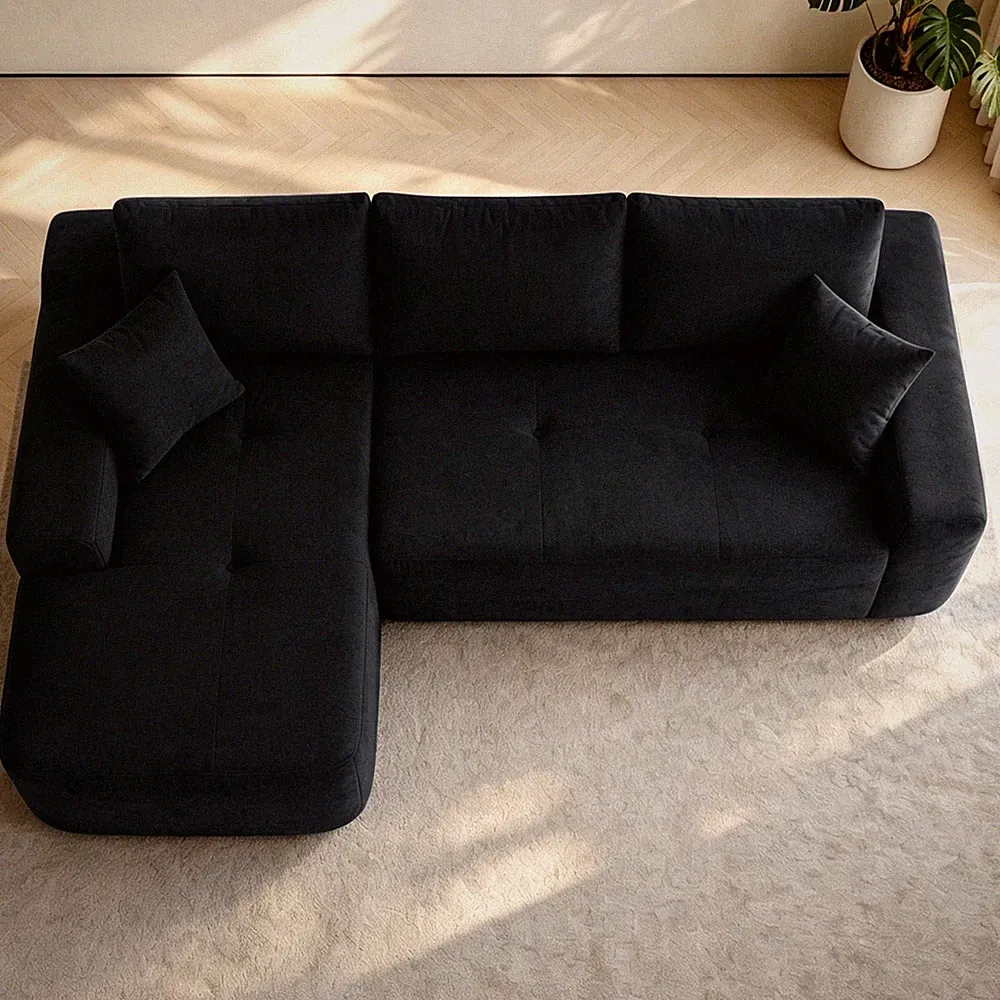 85" Cloud Sectional Couch w/L-Shape Chaise,Modern Modular Sofa w/Deep Seat,Uphol