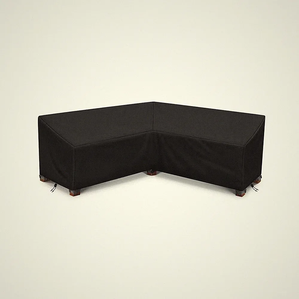 85 X 85 X 33.5 Inches Black Outdoor Sectional Sofa Cover 420D Oxford Fabric Wate
