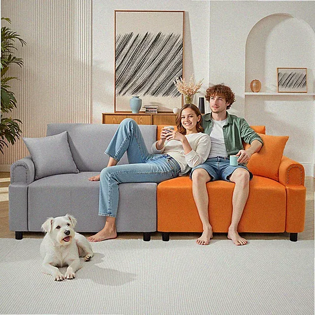 86 in Large Luxury Loveseat Sectional Modular Sofa Deep Seat Comfty Cloud Couch
