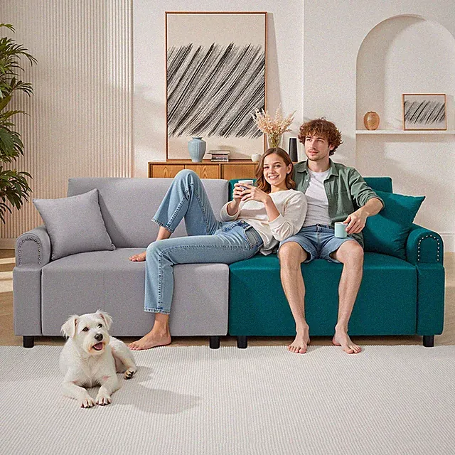 86 in Large Luxury Loveseat Sectional Modular Sofa Deep Seat Comfty Cloud Couch