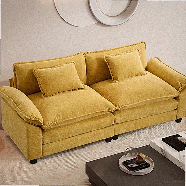 86" Loveseat Sofa Comfy Deep Seat Chenille 2 Seater Loveseat Sofa with Pillows